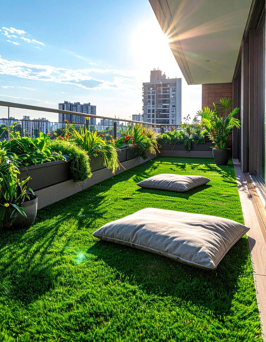 Artificial Grass for a Lush Balcony Surface - 25 Balcony Flooring Ideas to Enhance Your Outdoor Space