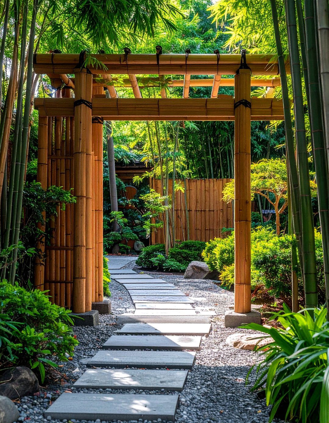 Asian Bamboo Garden Gate - 40 Garden Arbor Ideas for a Charming Outdoor Retreat