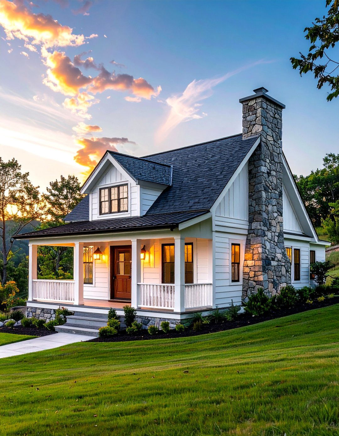 Asymmetrical Modern Cottage House Exterior - 25 Modern Cottage House Exterior Ideas for Charm
