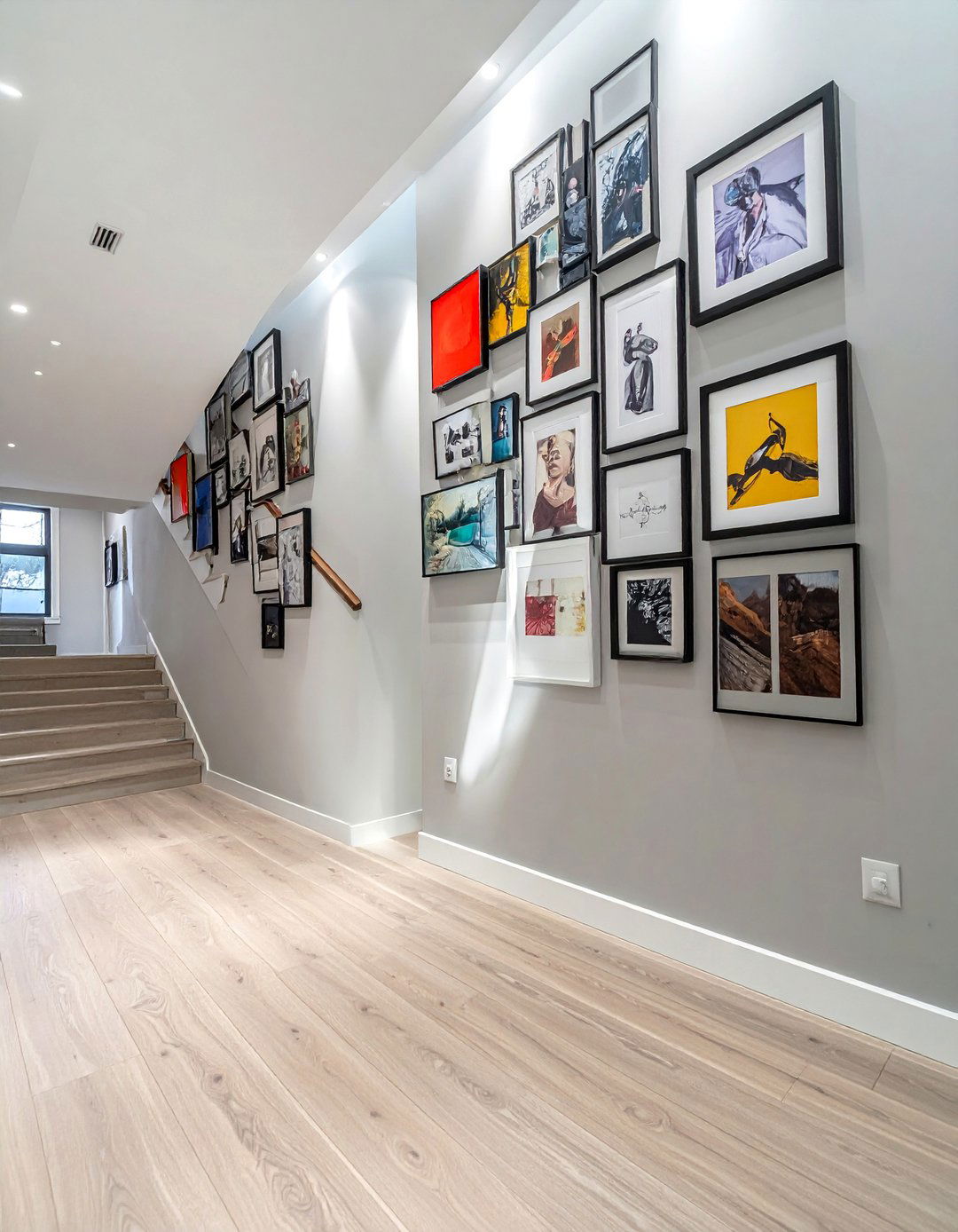 Asymmetrical Staircase Gallery Wall