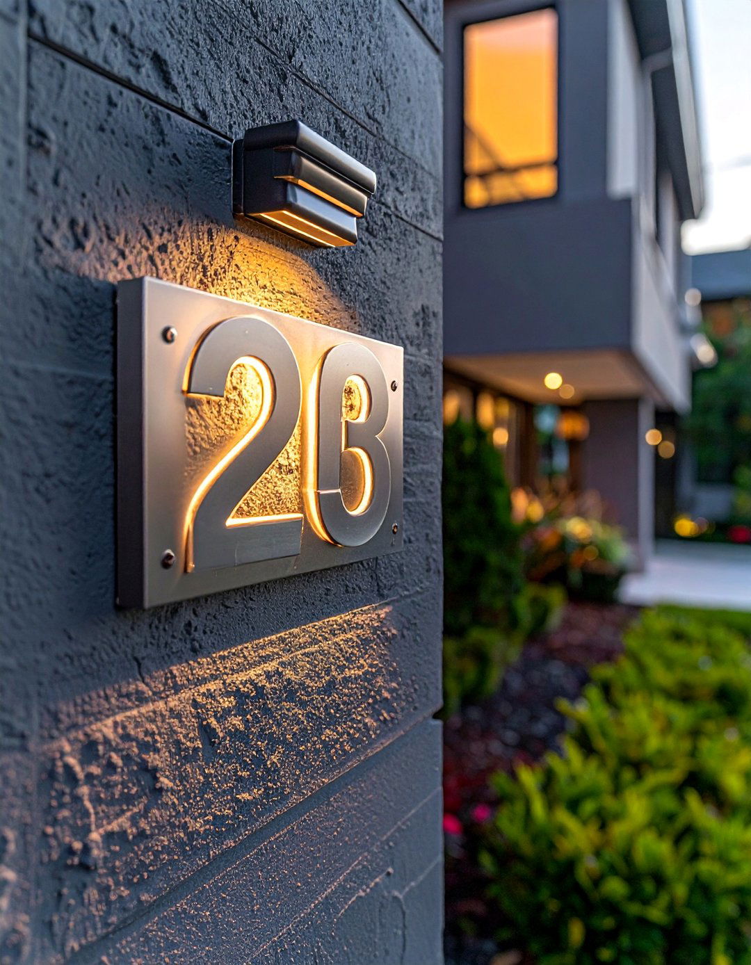 Backlit LED House Numbers - 40 House Number Ideas for Curb Appeal