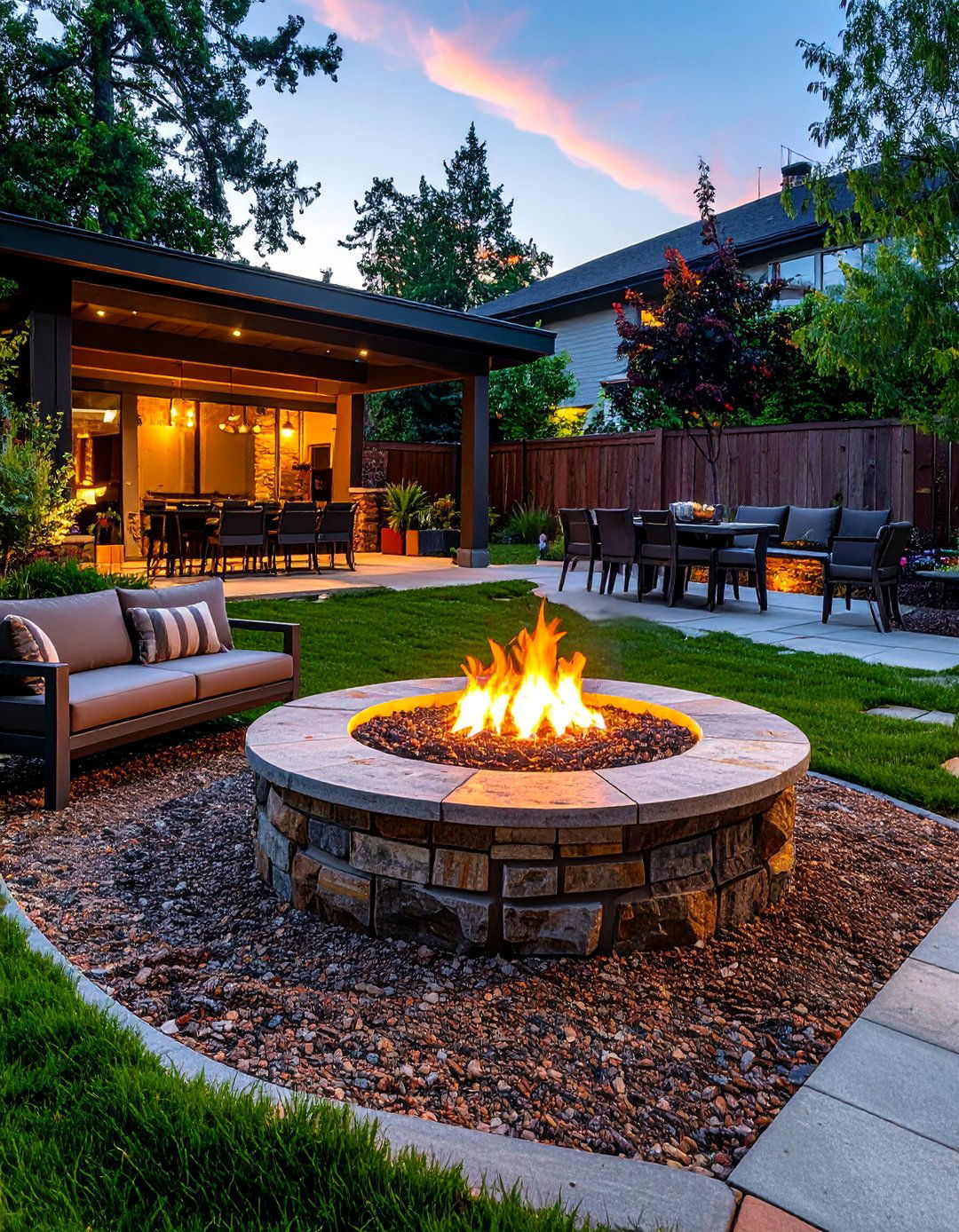Backyard Fire Pit Entertainment Zone - 30 Decomposed Granite Landscaping Ideas for Your Yard