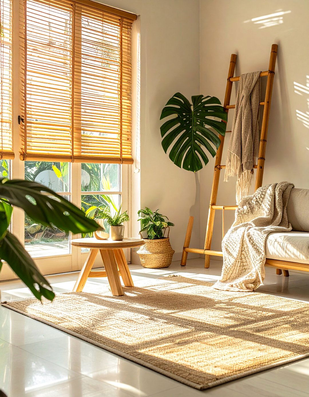 Bamboo Accents for an Authentic Feel - 25 Tropical Living Room Ideas for a Relaxing Vibe