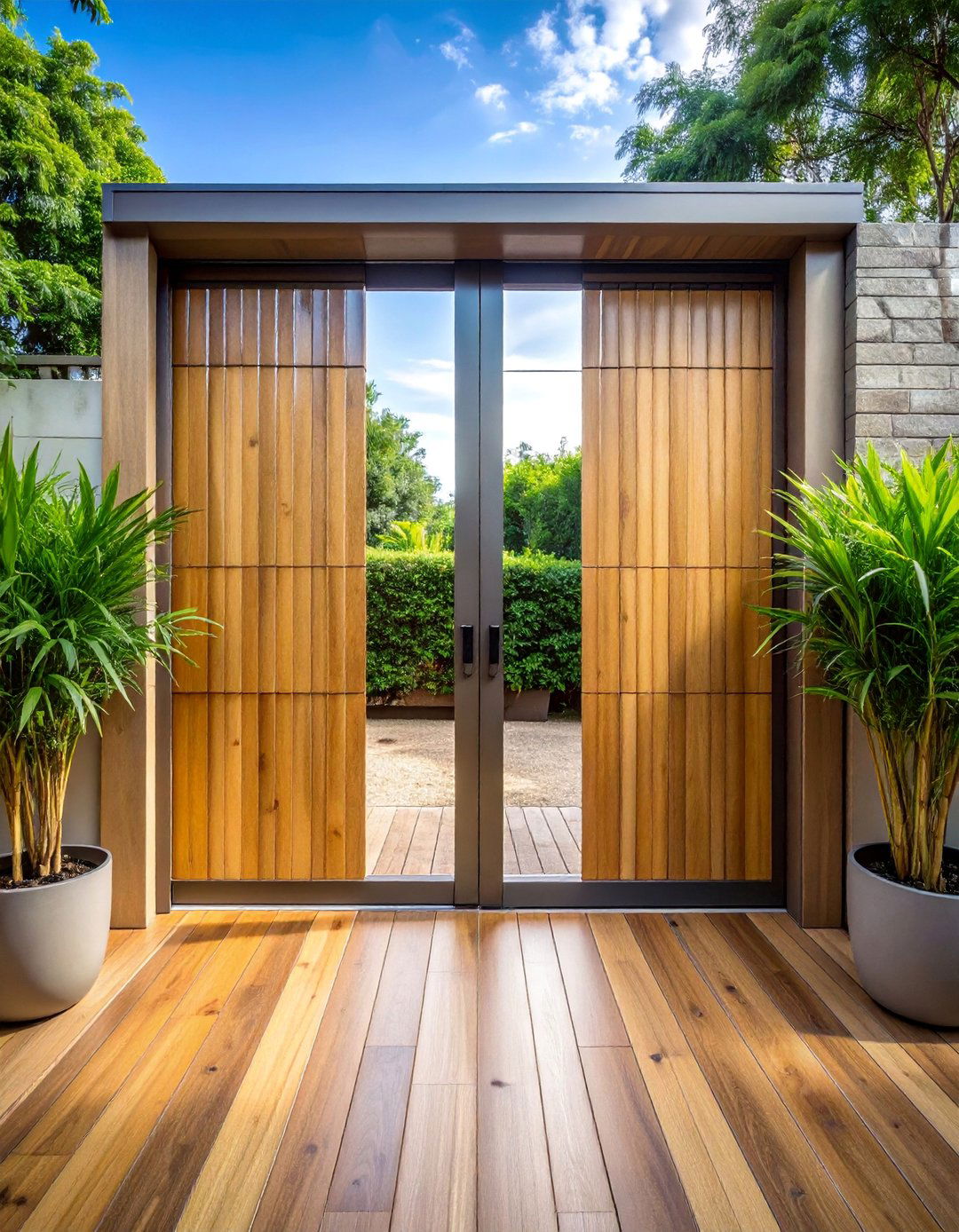 Bamboo Eco Sustainable Sliding Gates - 30 Sliding Gate Design Ideas for Modern Homes