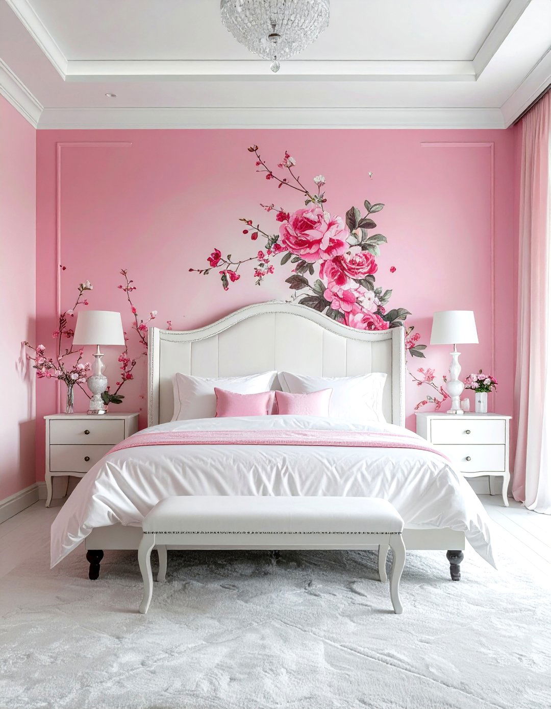 Barbie Chinoiserie Wallpaper Accent - 25 Barbie Room Ideas for a Dreamy and Fun Space