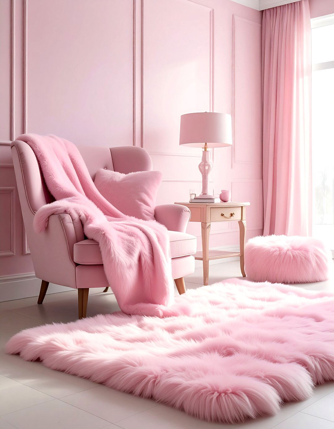 Barbie Faux Fur Rugs and Throws - 25 Barbie Room Ideas for a Dreamy and Fun Space