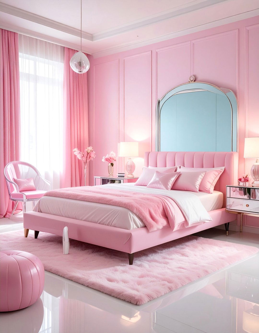 Barbie Mirrored and Lucite Furniture - 25 Barbie Room Ideas for a Dreamy and Fun Space