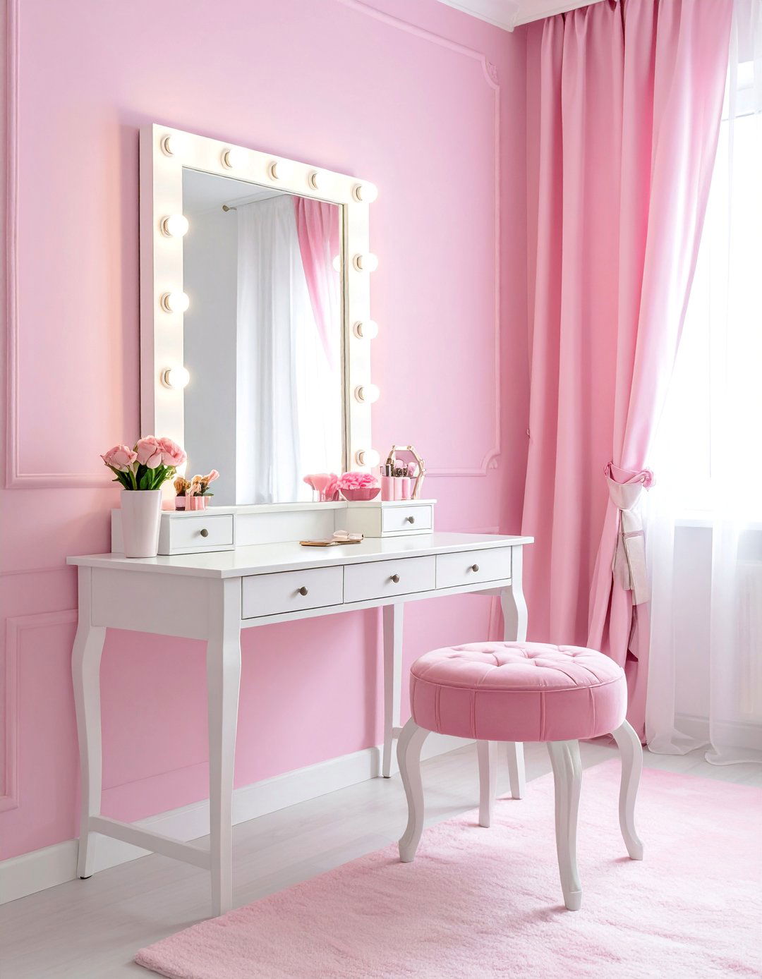 Barbie Themed Glam Vanity Station - 25 Barbie Room Ideas for a Dreamy and Fun Space