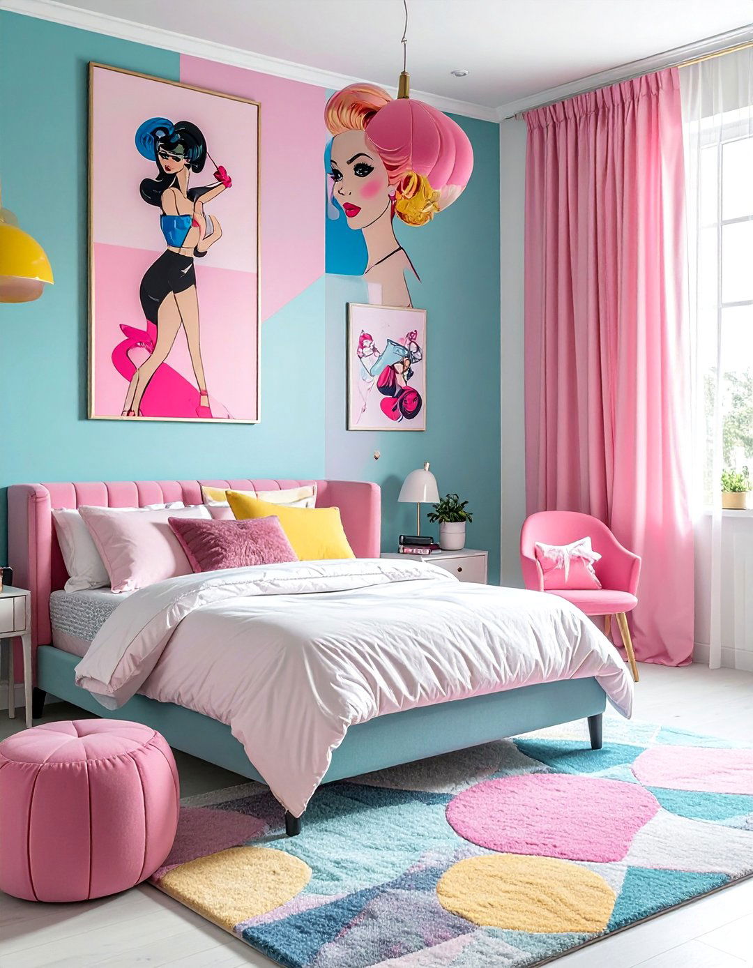 Barbie Themed Pop Art Wall Decor - 25 Barbie Room Ideas for a Dreamy and Fun Space