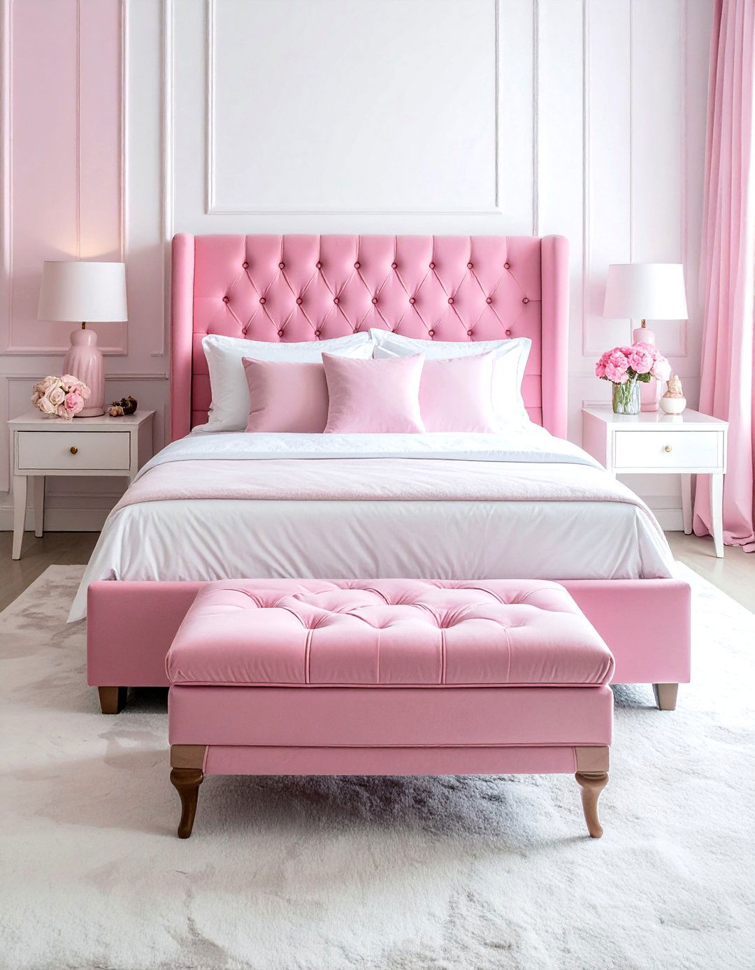 Barbie Tufted Storage Ottoman - 25 Barbie Room Ideas for a Dreamy and Fun Space