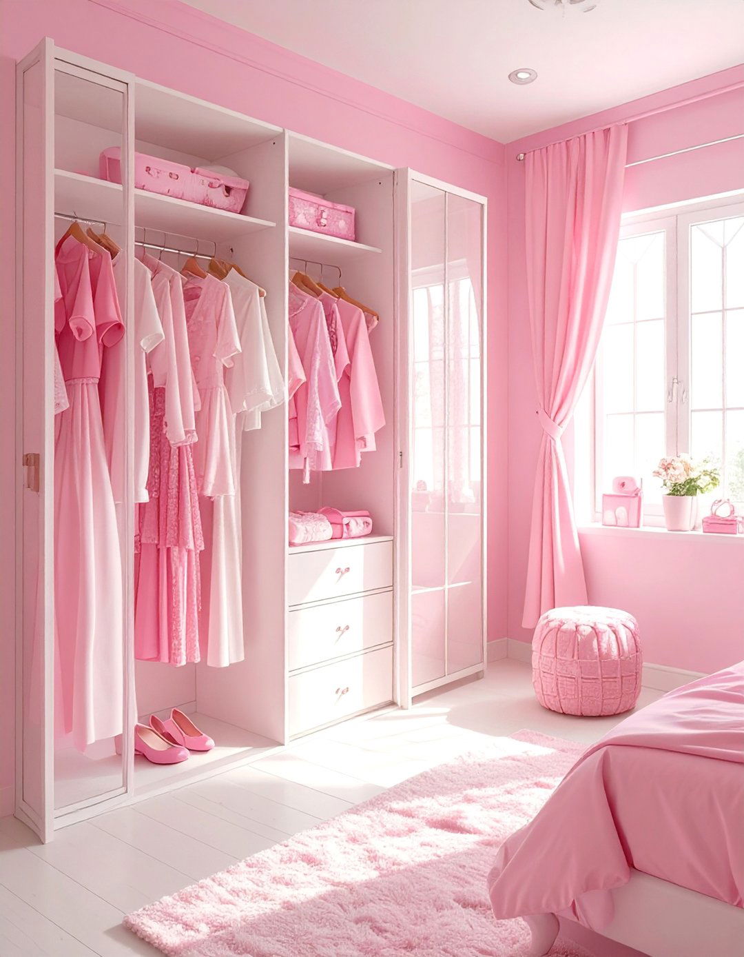 Barbie Wardrobe with Clear Doors - 25 Barbie Room Ideas for a Dreamy and Fun Space