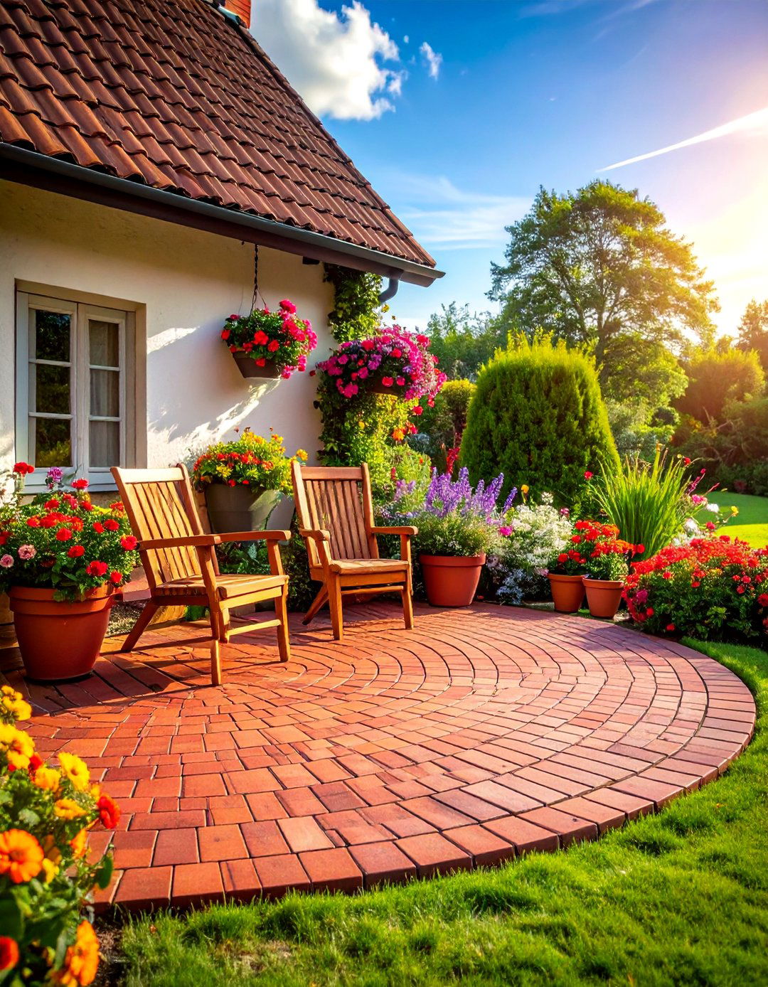 Basket Weave Red Paver Patio - 20 Red Paver Patio Ideas for a Bold Outdoor Space