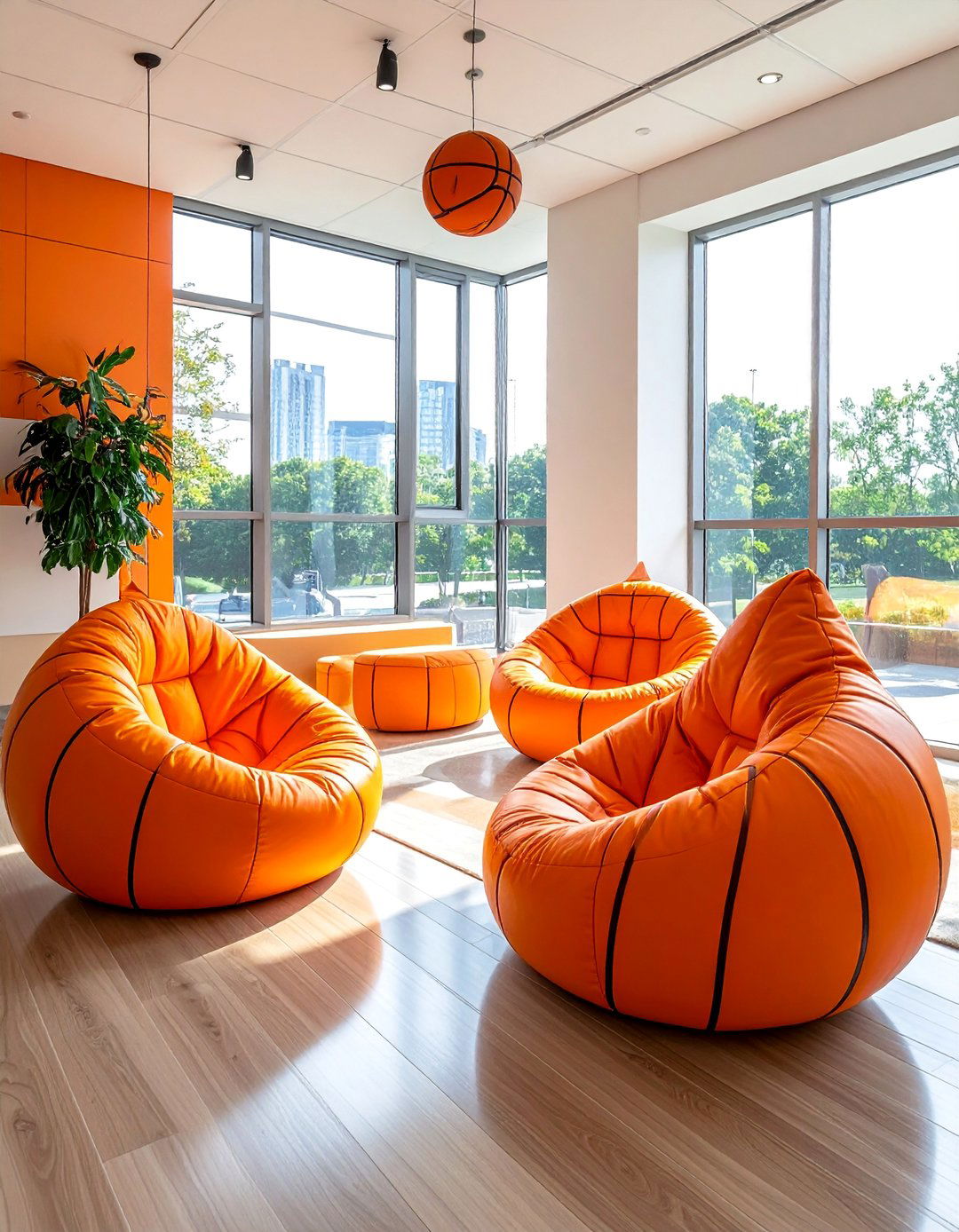 Basketball Bean Bag Seating Area - 25 Basketball Room Decor Ideas for Sports Enthusiasts