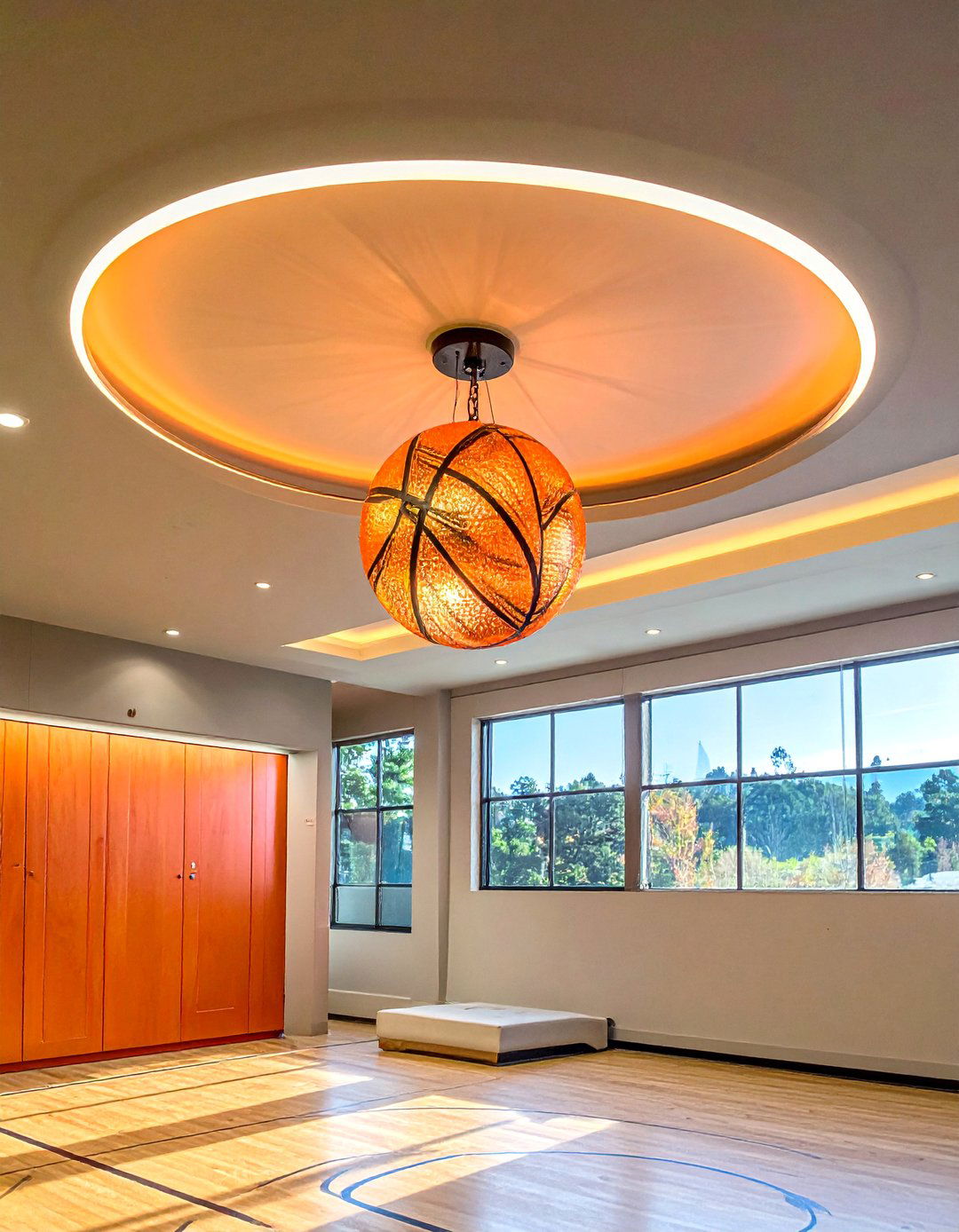 Basketball Ceiling Light Fixture - 25 Basketball Room Decor Ideas for Sports Enthusiasts