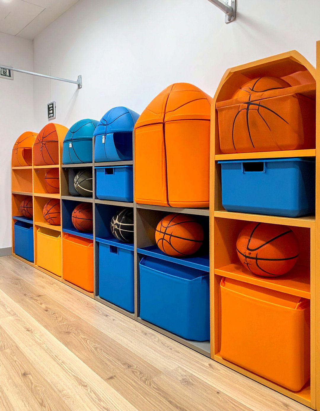 Basketball Shaped Storage Bins - 25 Basketball Room Decor Ideas for Sports Enthusiasts