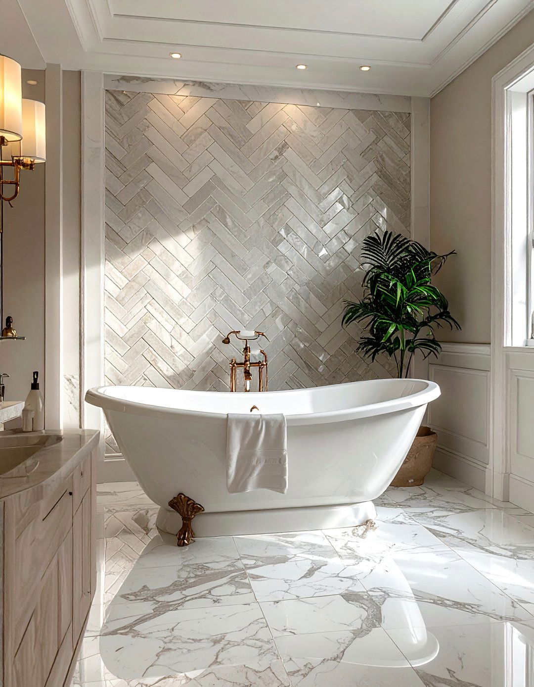 Basketweave Pattern Bathtub Tiles - 40 Bathtub Tile Ideas for a Stunning Bathroom