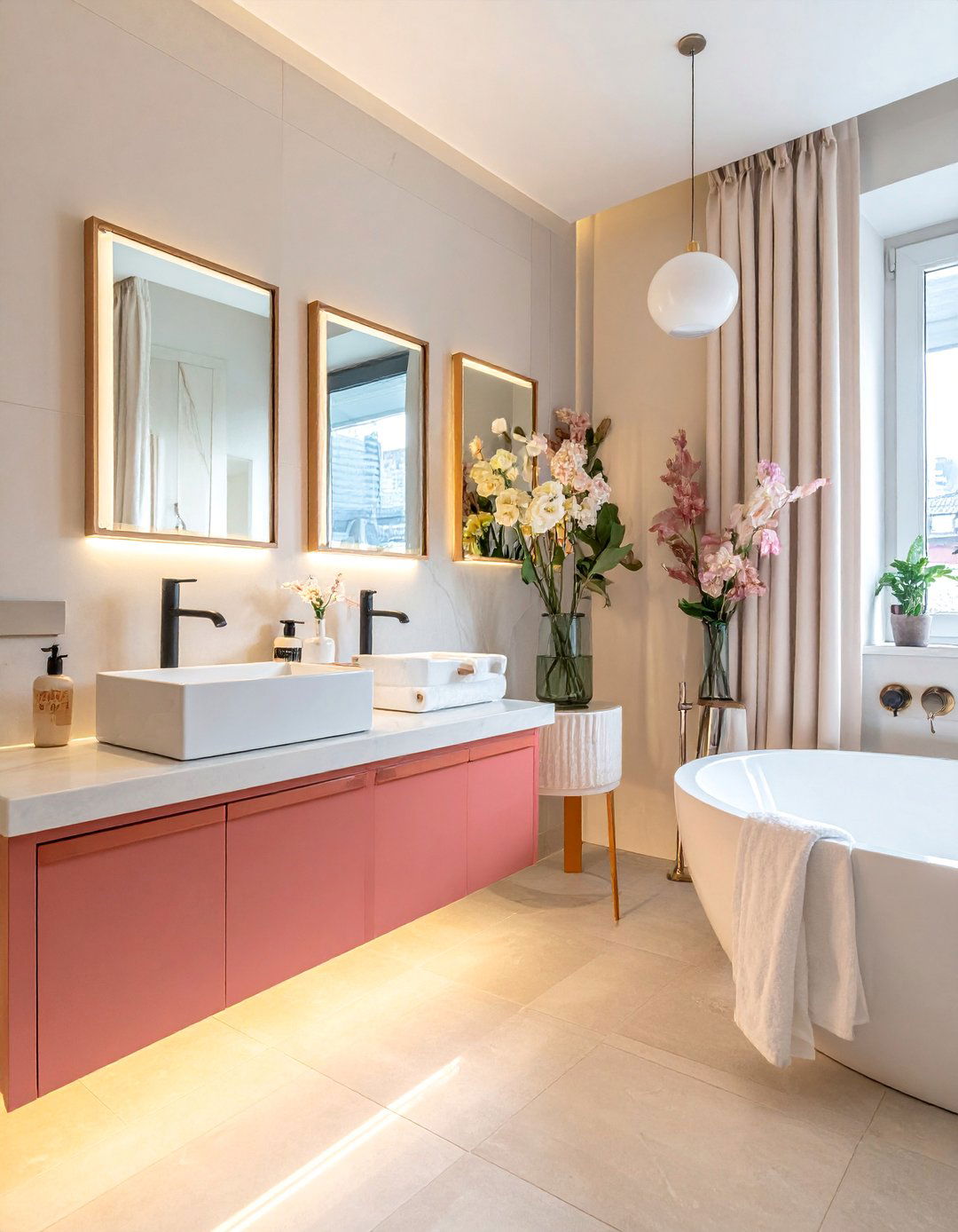 Bathroom Spa Sanctuary - 30 Mirror Gallery Wall Ideas to Elevate Your Decor