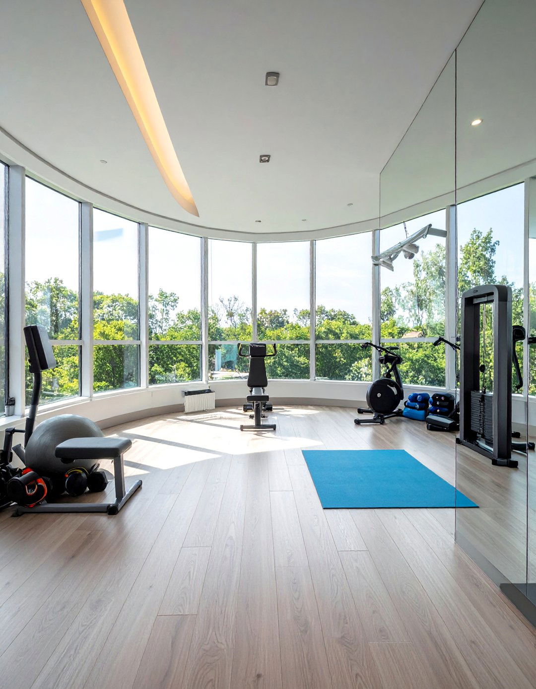 Bay Window Exercise and Fitness Area - 40 Bay Window Ideas to Brighten Your Home