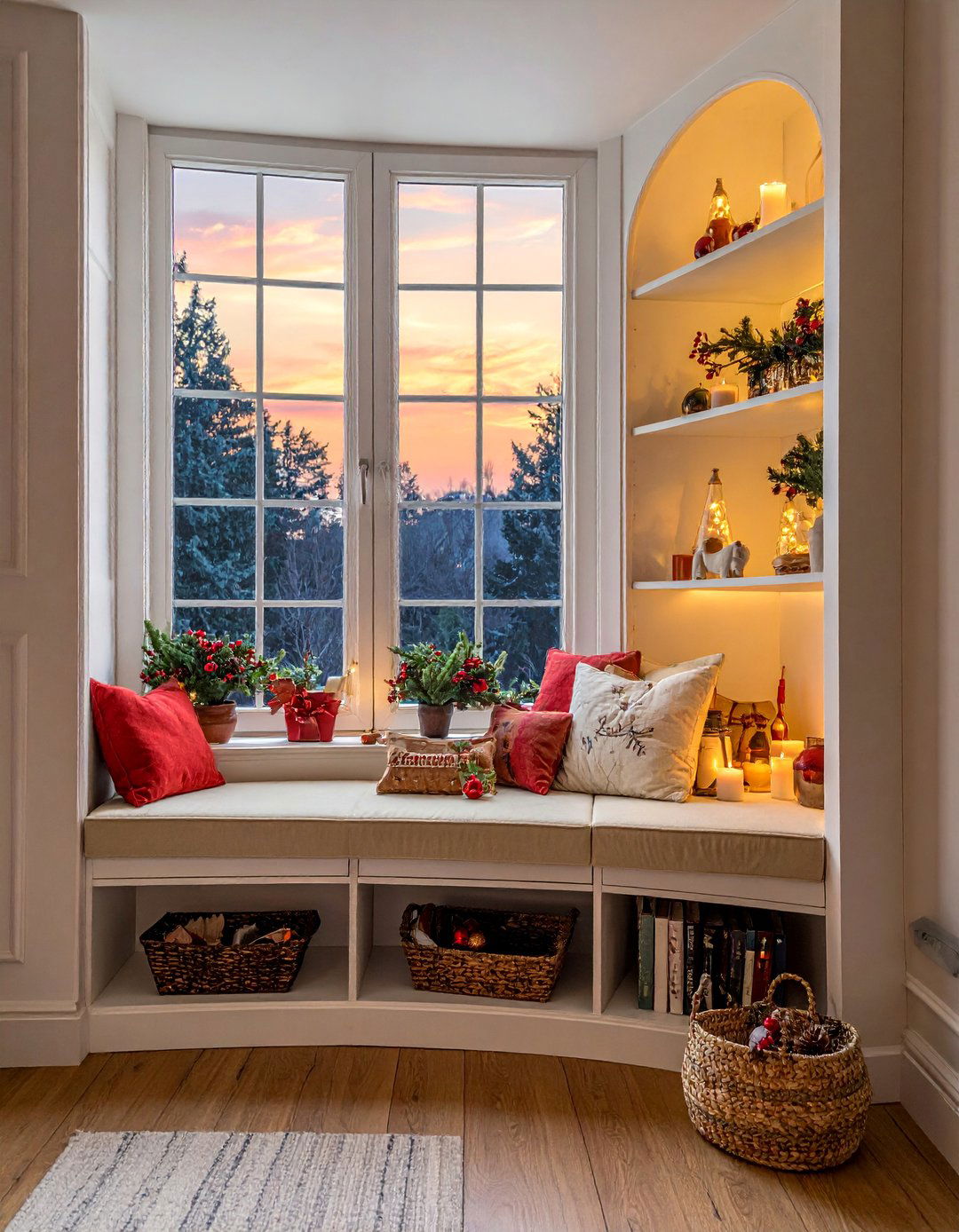 Bay Window Seasonal Decoration Display - 40 Bay Window Ideas to Brighten Your Home