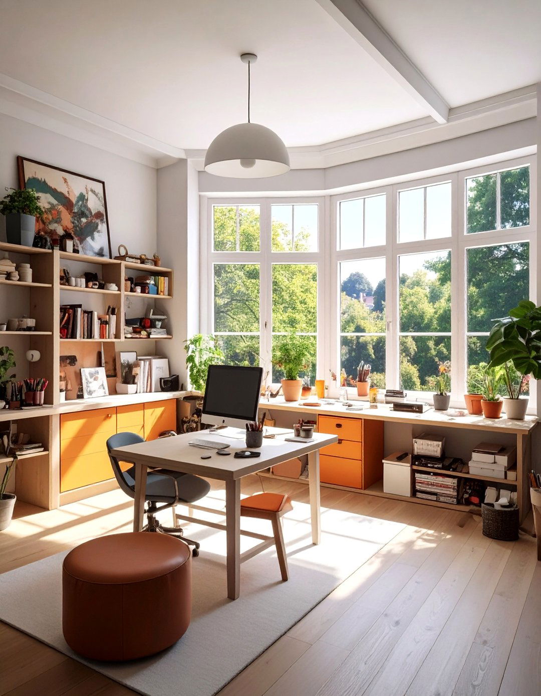 Bay Window Studio Art Space - 40 Bay Window Ideas to Brighten Your Home