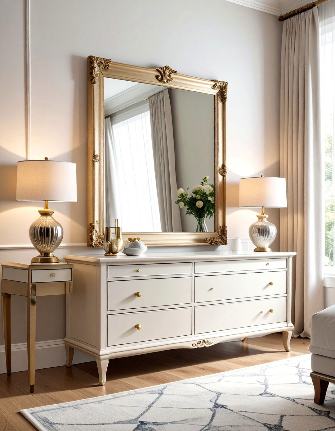 Beveled Edge Classic Mirrors - 30 Mirror Behind Nightstand Ideas for Stylish Bedrooms