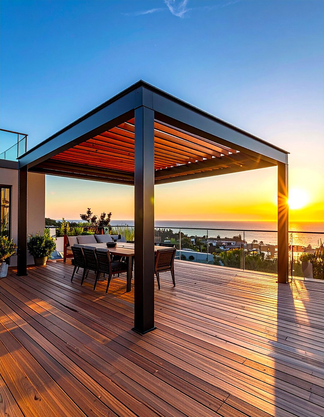 Bioclimatic Pergola Technology - 30 Partially Covered Deck Ideas for Year-Round Enjoyment