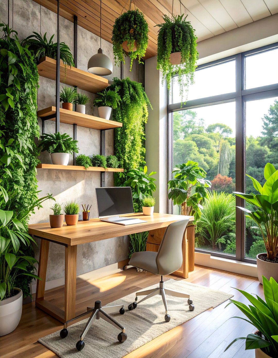 Biophilic Home Office Design - 40 Modern Home Office Ideas for a Productive Workspace
