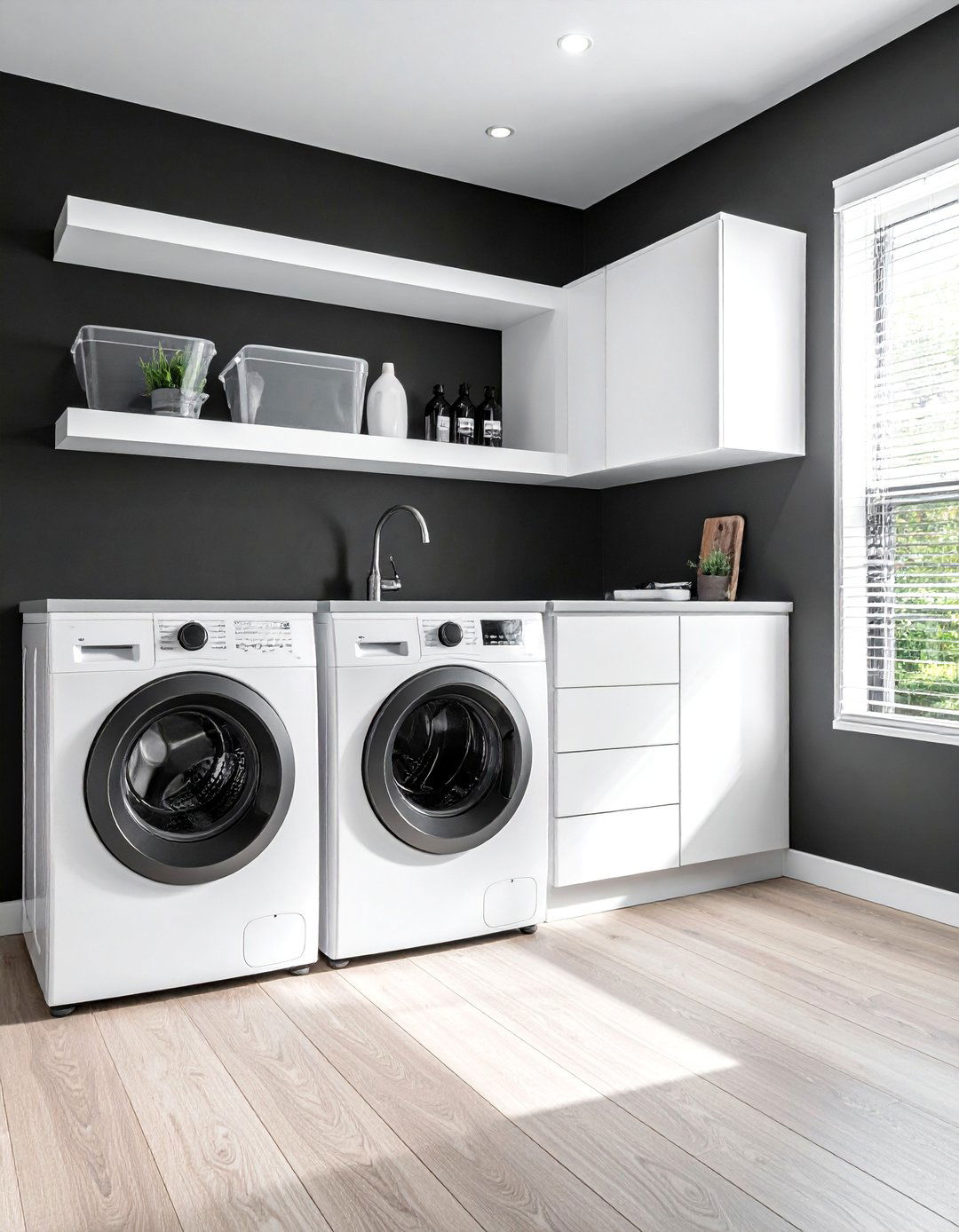 Black Accent Wall Laundry Room Paint - 25 Laundry Room Paint Ideas for a Fresh Look