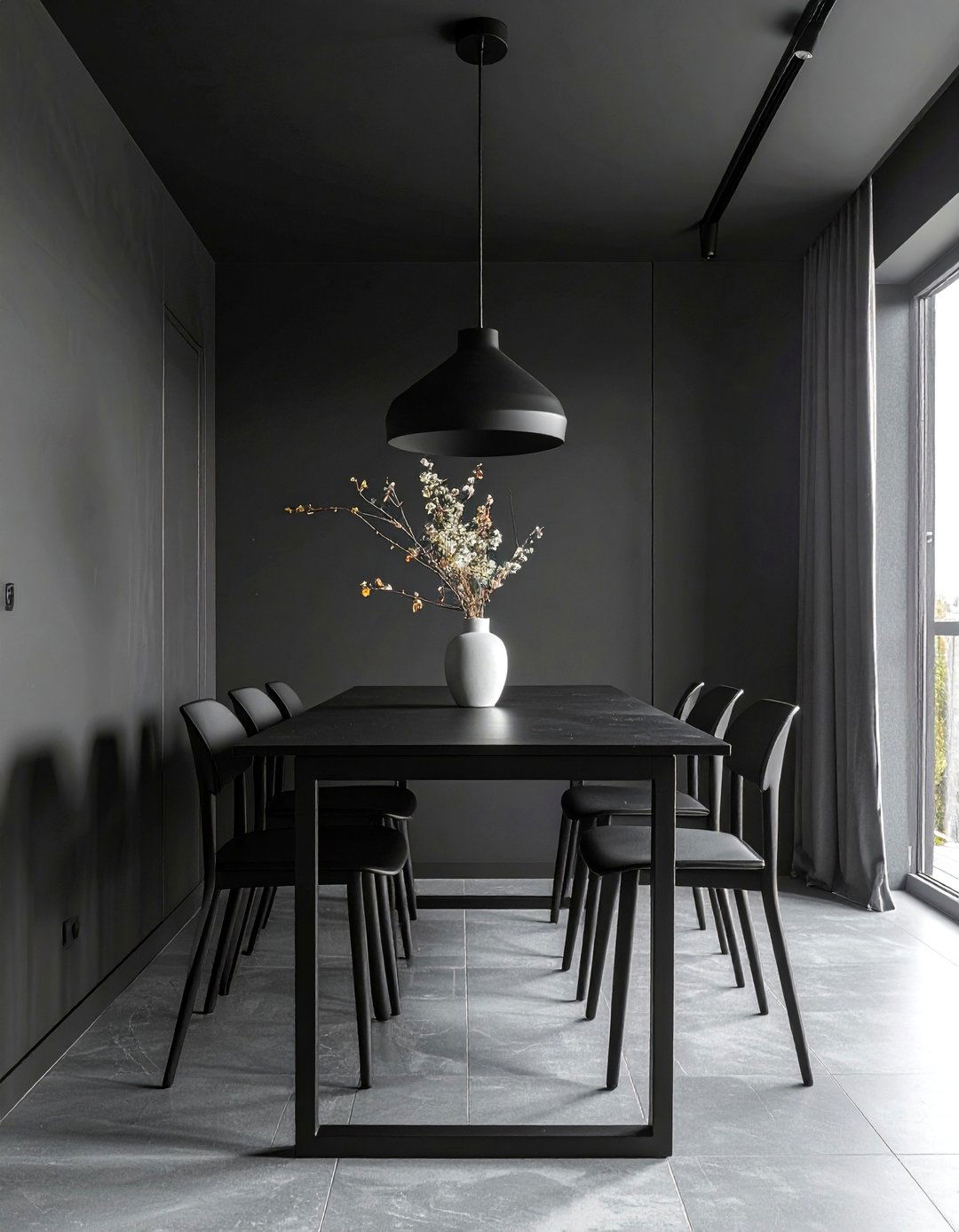Black Dining Room with Minimalist Decor - 30 Black Dining Room Ideas for a Bold Statement