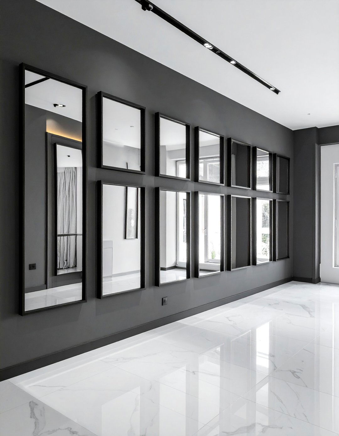 Black Frame Contemporary Collection - 30 Mirror Gallery Wall Ideas to Elevate Your Decor