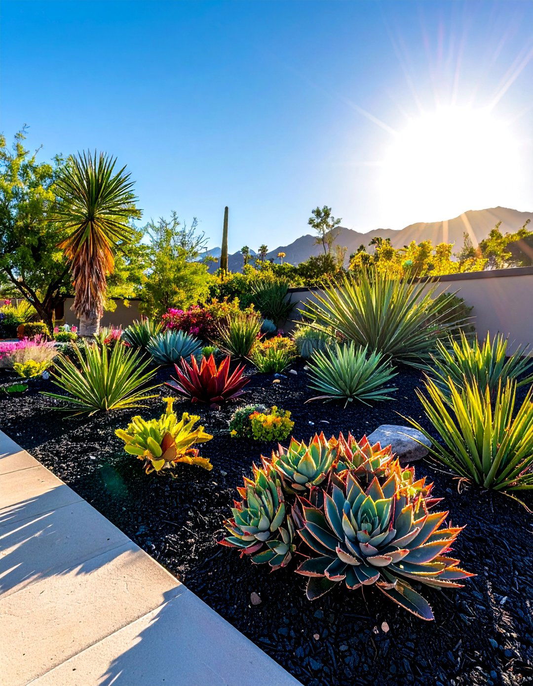 Black Mulch for Low Maintenance Xeriscaping - 25 Black Mulch Landscaping Ideas for a Sleek Garden
