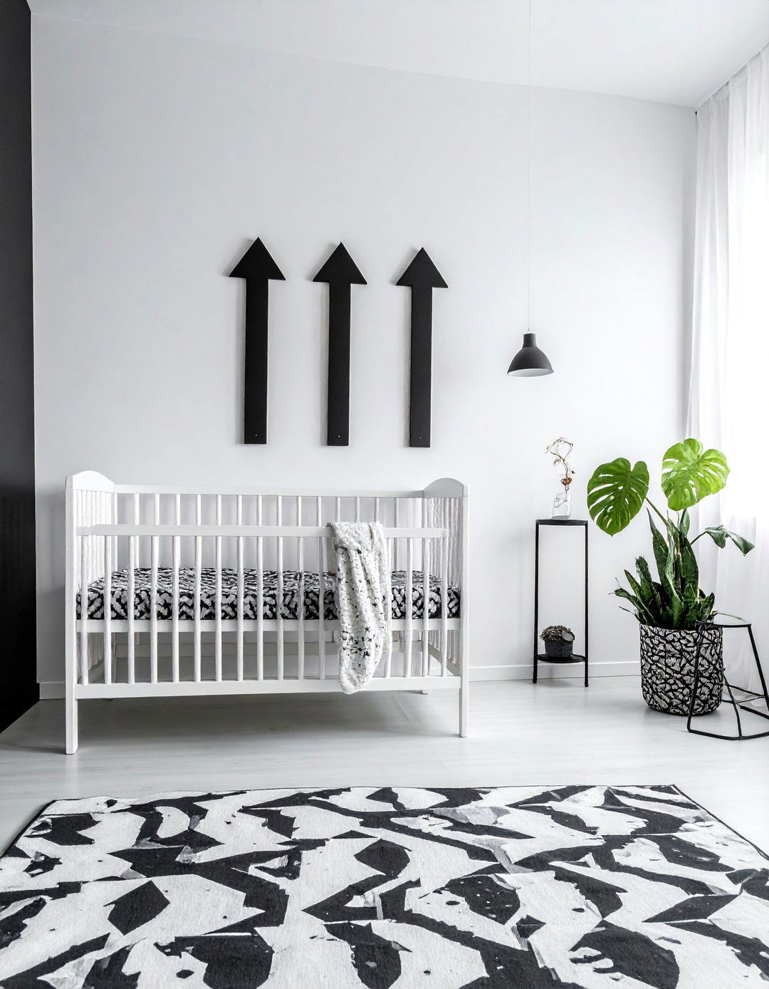 Black and White Arrow Themed Decor - 25 Black and White Nursery Ideas for Timeless Style