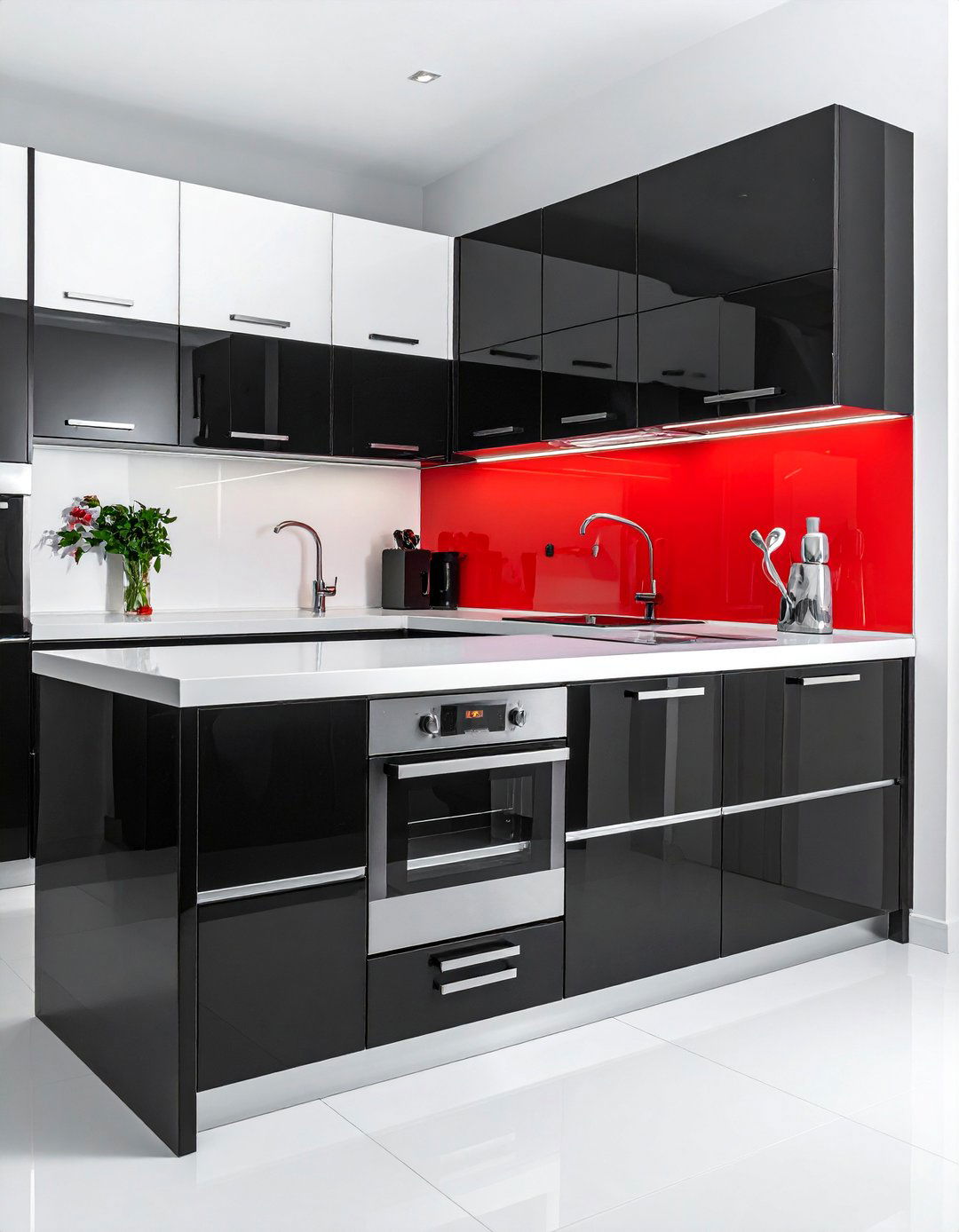 Black and White Checkerboard Kitchen Cabinets - 40 Kitchen Cabinet Color Ideas to Refresh Your Space