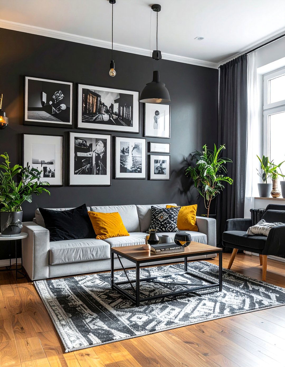 Black and White Gallery Wall Living Room - 30 Black and White Living Room Ideas for Timeless Style