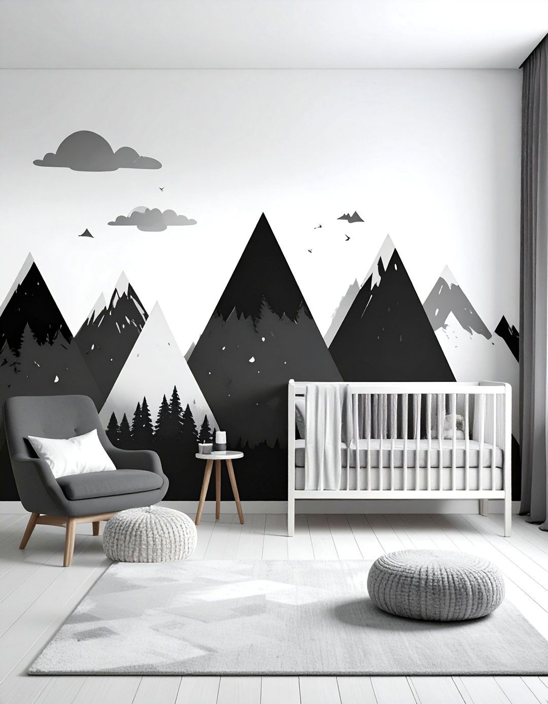 Black and White Nursery with an Adventure or Mountain Theme - 25 Black and White Nursery Ideas for Timeless Style