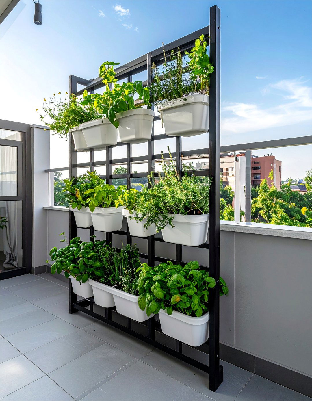 Black and White Vertical Garden - 20 Black and White Patio Ideas for Stylish Outdoor Spaces