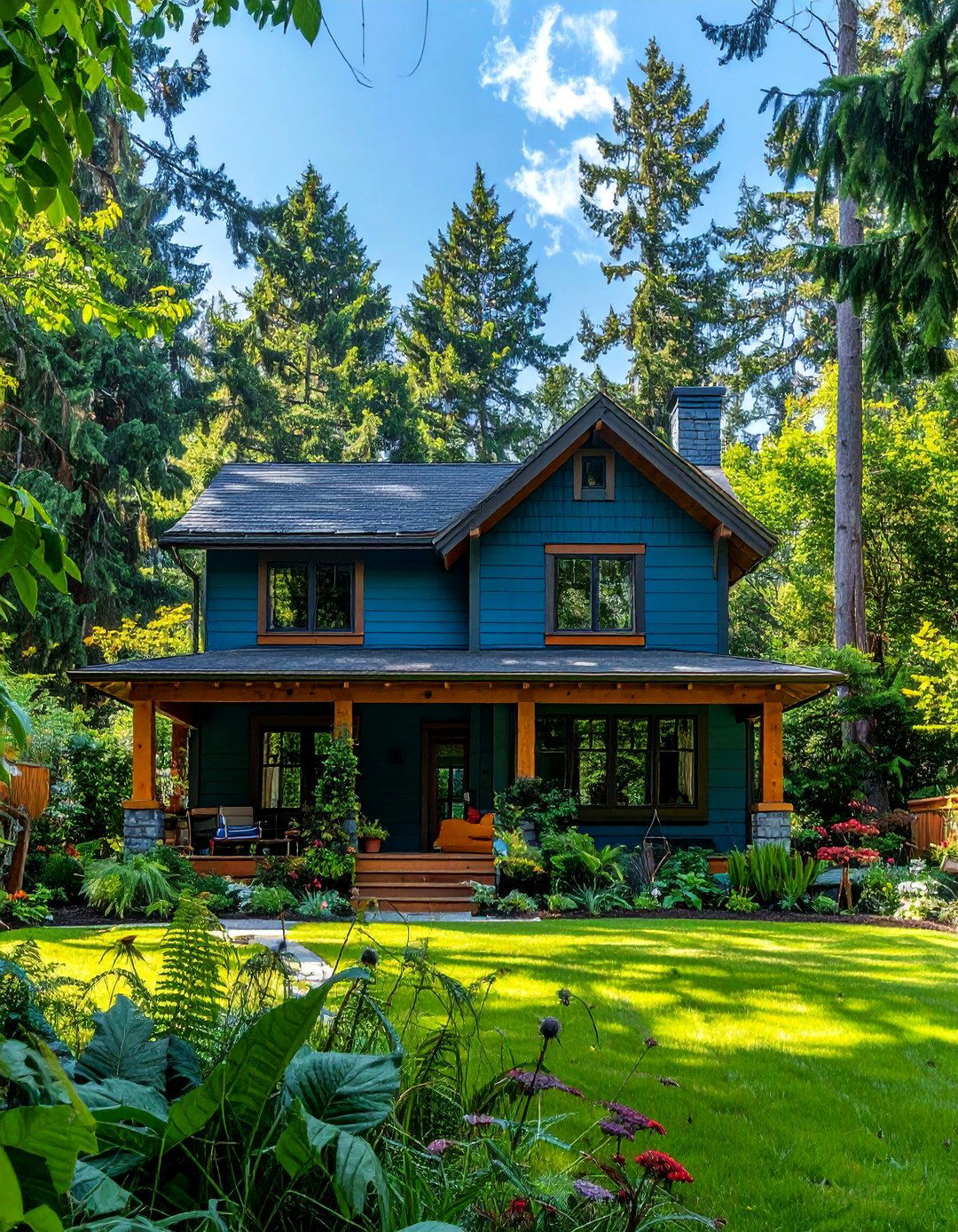 Blue Green Exterior for a Nature Inspired Home - 30 Blue Exterior House Paint Ideas for Curb Appeal