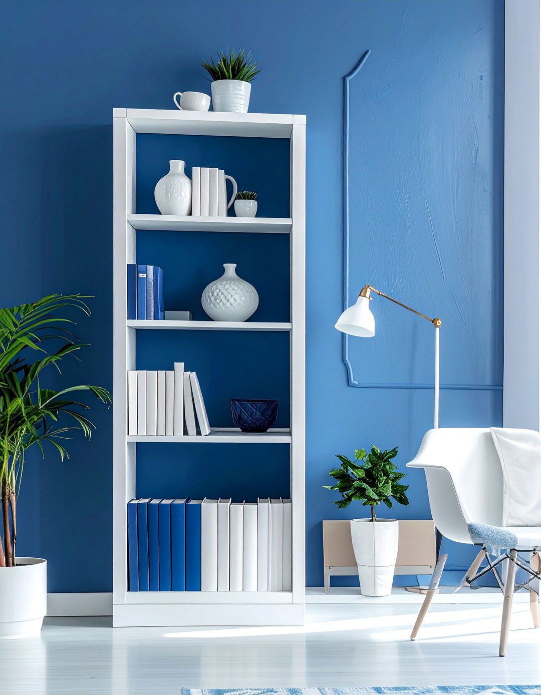 Blue and White Bookshelf Styling - 30 Blue and White Decor Ideas for a Fresh Look