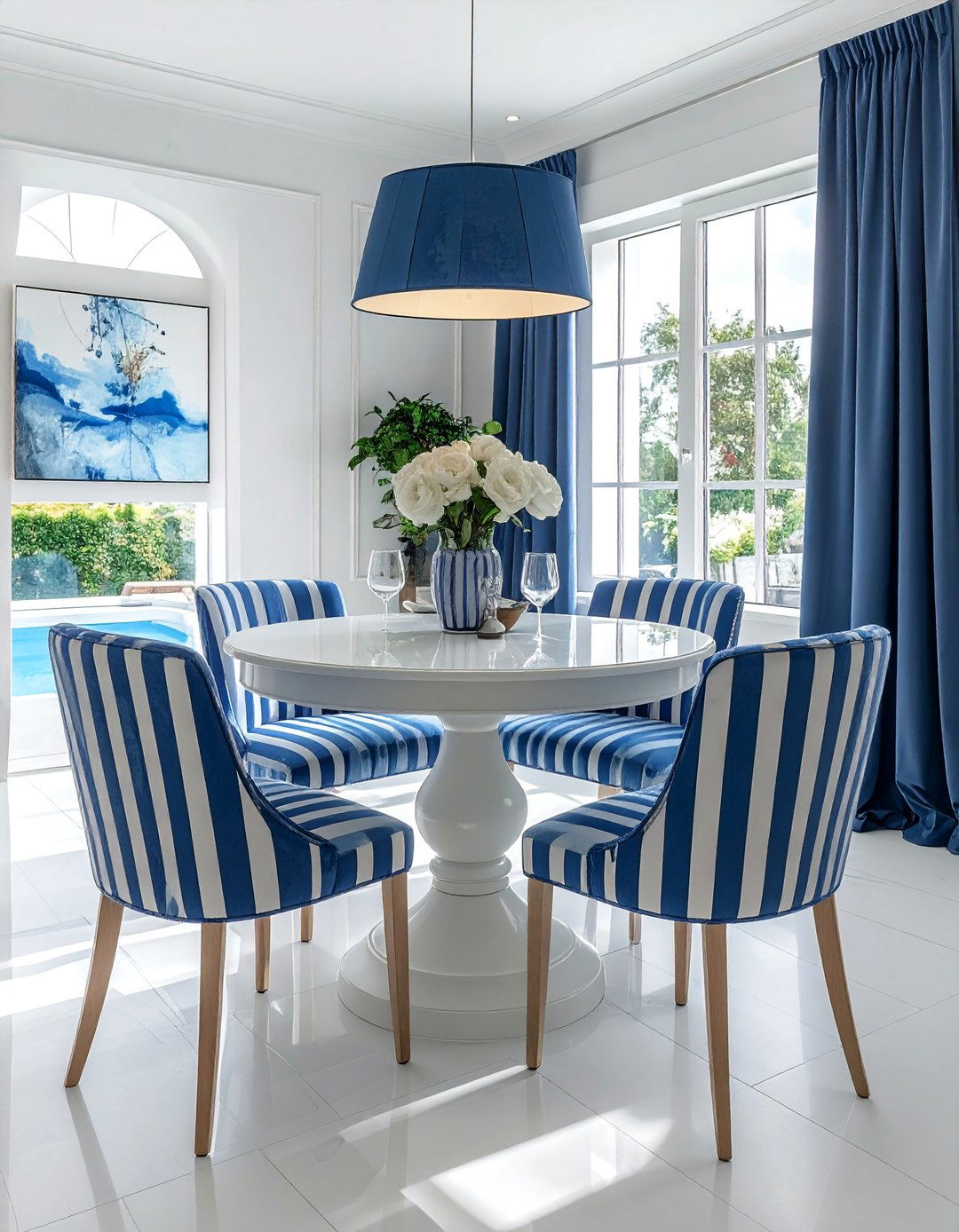 Blue and White Dining Room Chairs - 30 Blue and White Decor Ideas for a Fresh Look