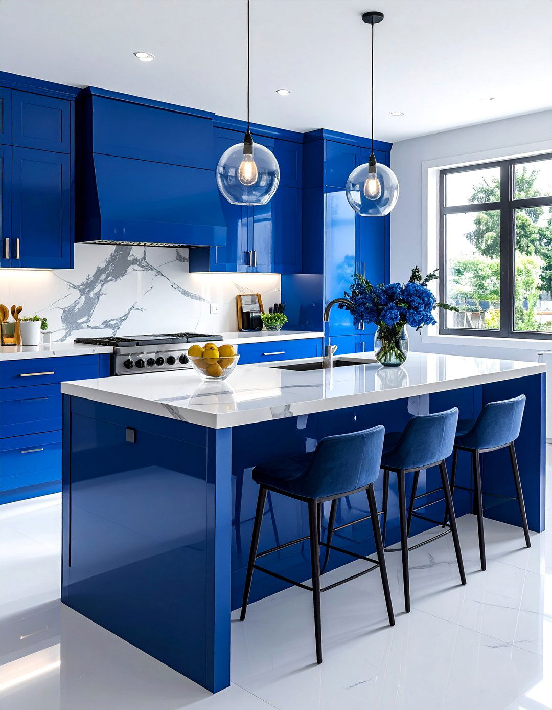Blue and White Kitchen Island - 30 Blue and White Decor Ideas for a Fresh Look