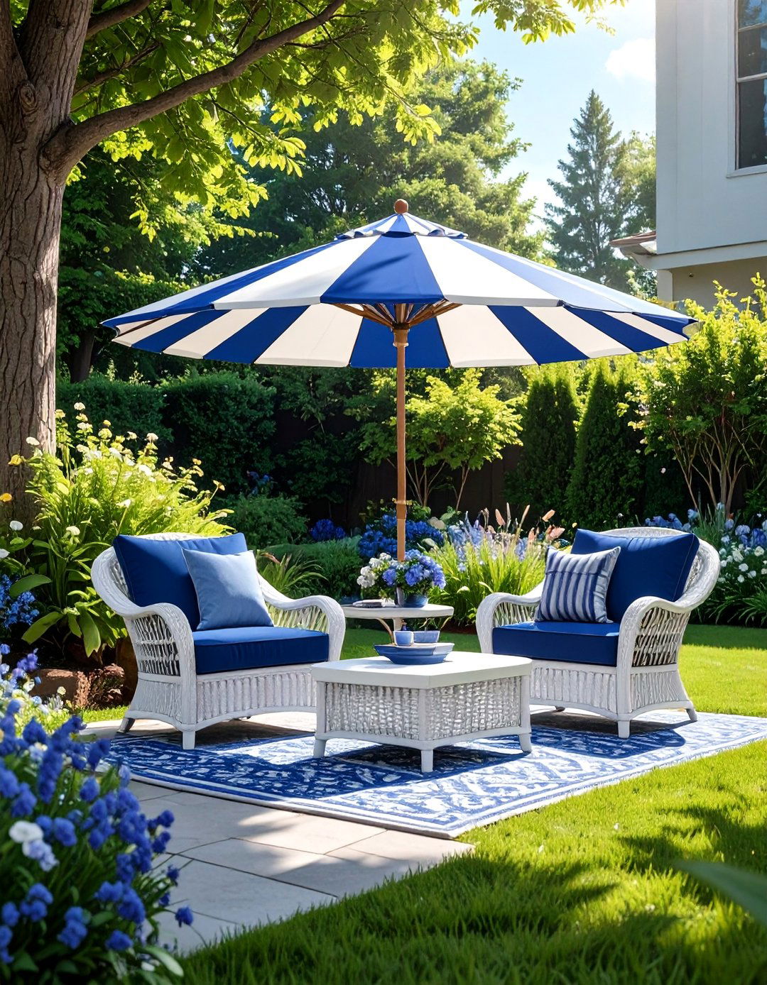 Blue and White Outdoor Patio Furniture - 30 Blue and White Decor Ideas for a Fresh Look
