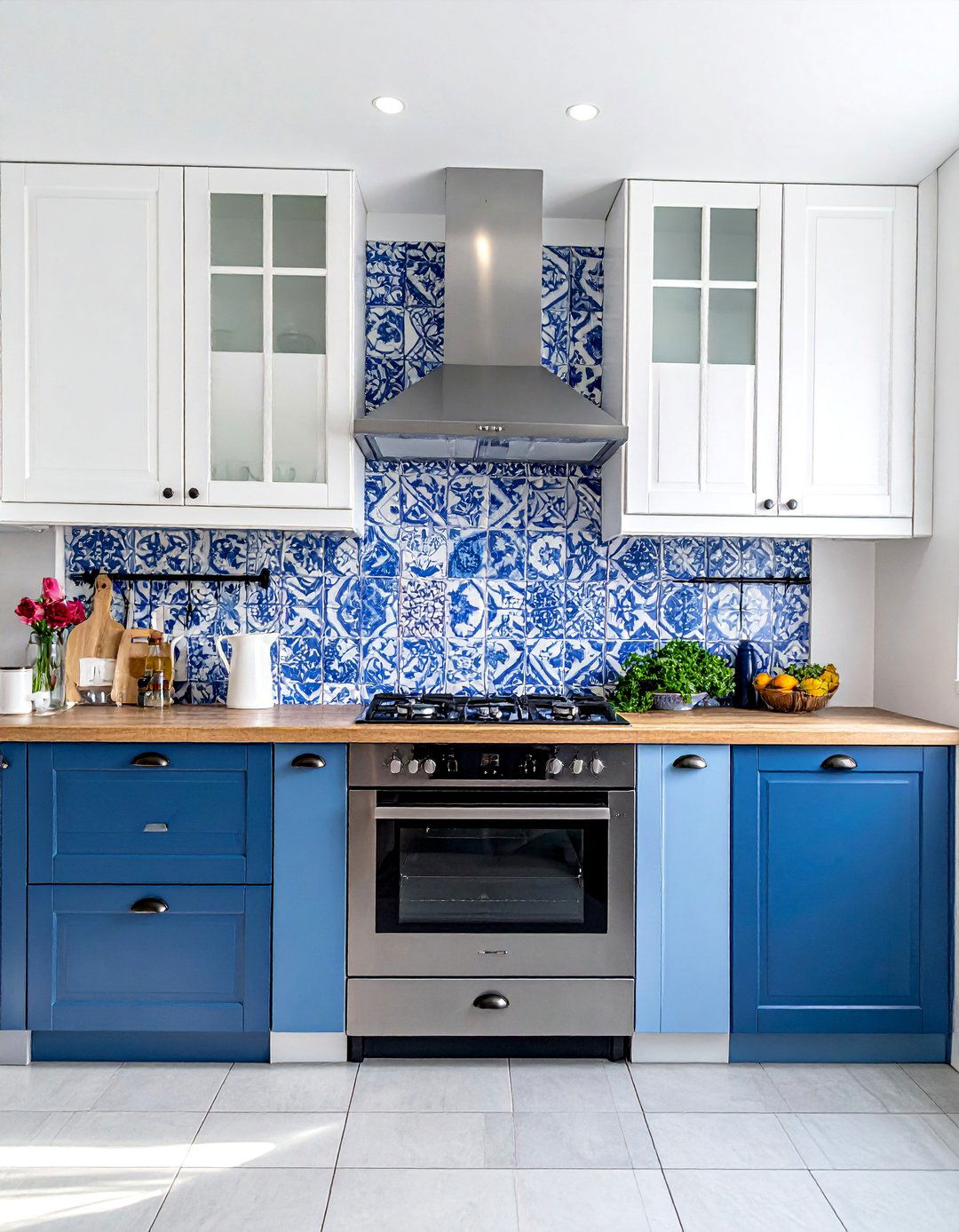 Blue and White Patterned Kitchen Backsplash - 30 Blue and White Decor Ideas for a Fresh Look