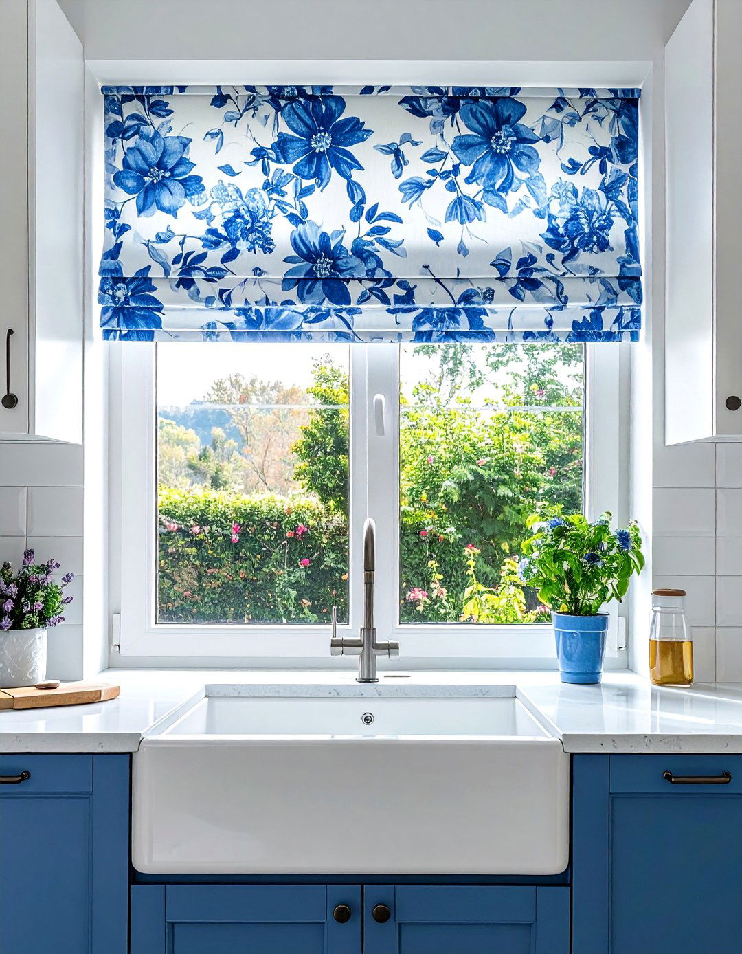 Blue and White Roman Shades - 30 Blue and White Decor Ideas for a Fresh Look