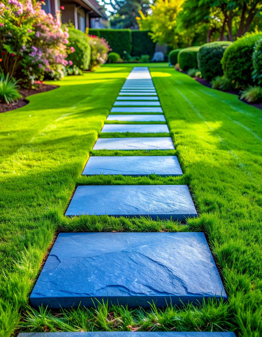 Bluestone Slab Stepping Stone Walkway - 30 Unique Stepping Stone Walkway Ideas for Your Yard