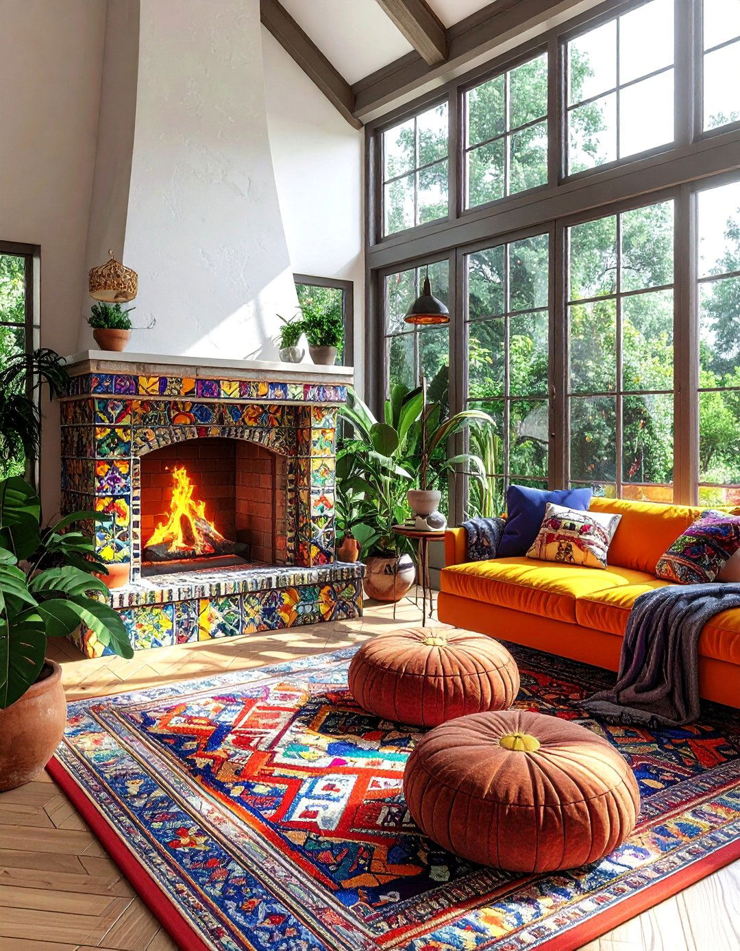 Bohemian Fireplace Sunrooms - 30 Sunrooms With Fireplaces for Cozy Living