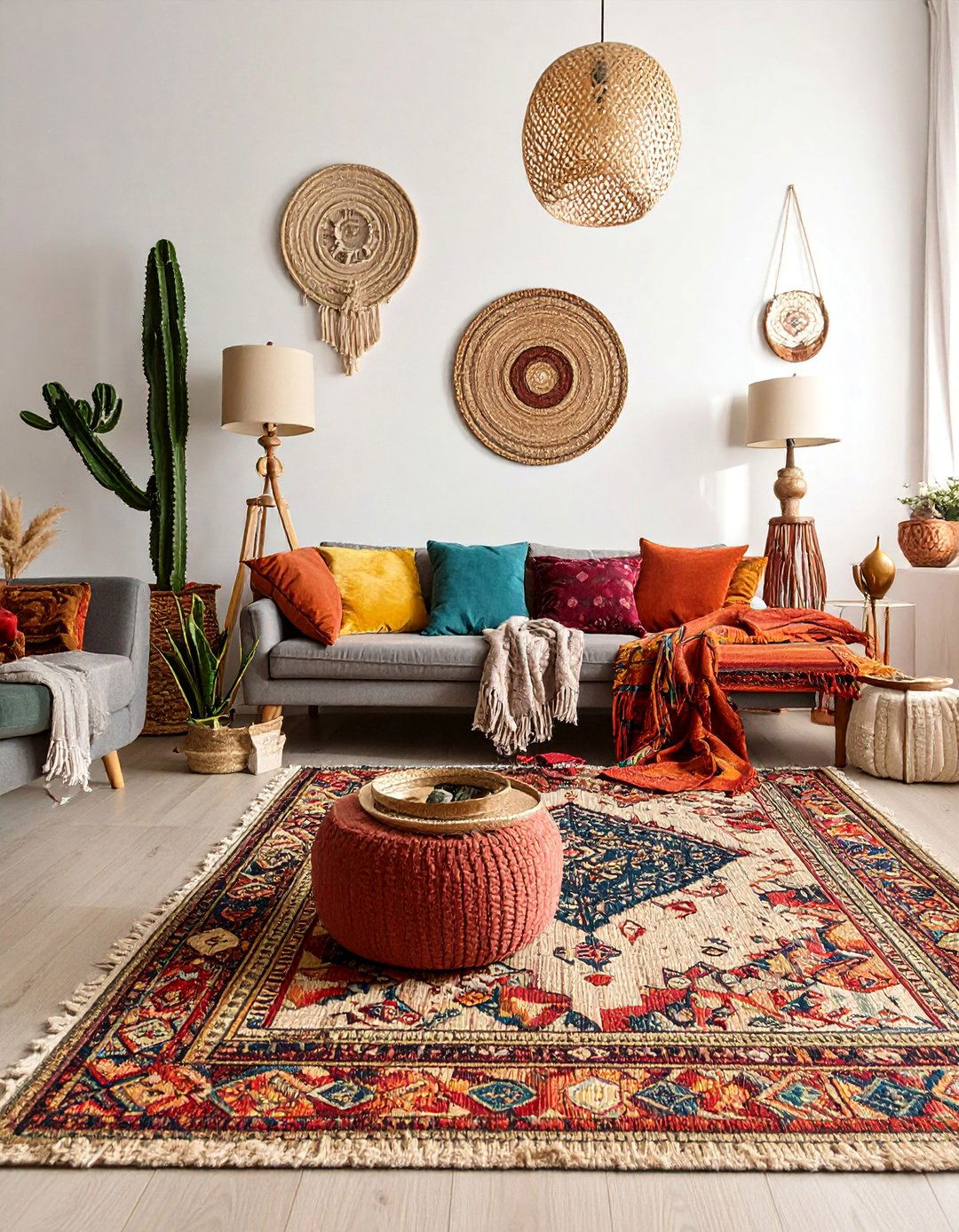 Bohemian Textile Layering Display - 40 Wall Decor Ideas to Transform Any Room