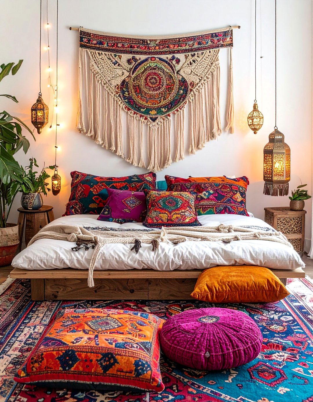 Bohemian Textile Paradise - 15 Futon Bedroom Ideas for a Versatile and Cozy Space