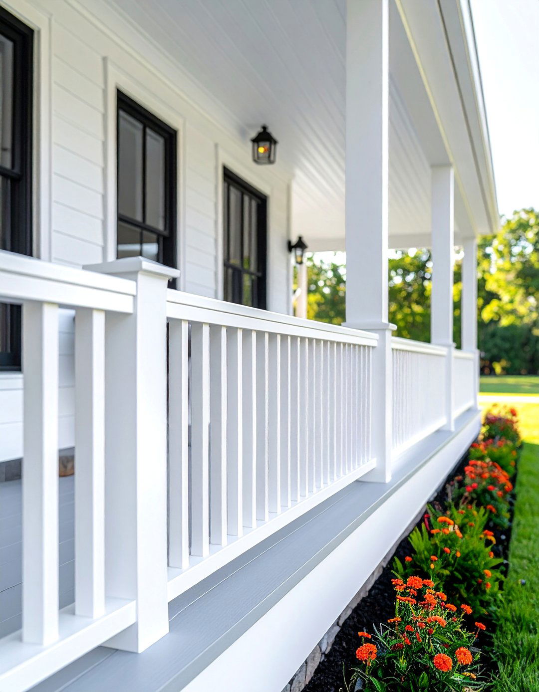 Bold Black Metal Front Porch Railing - 25 Front Porch Railing Ideas for Curb Appeal