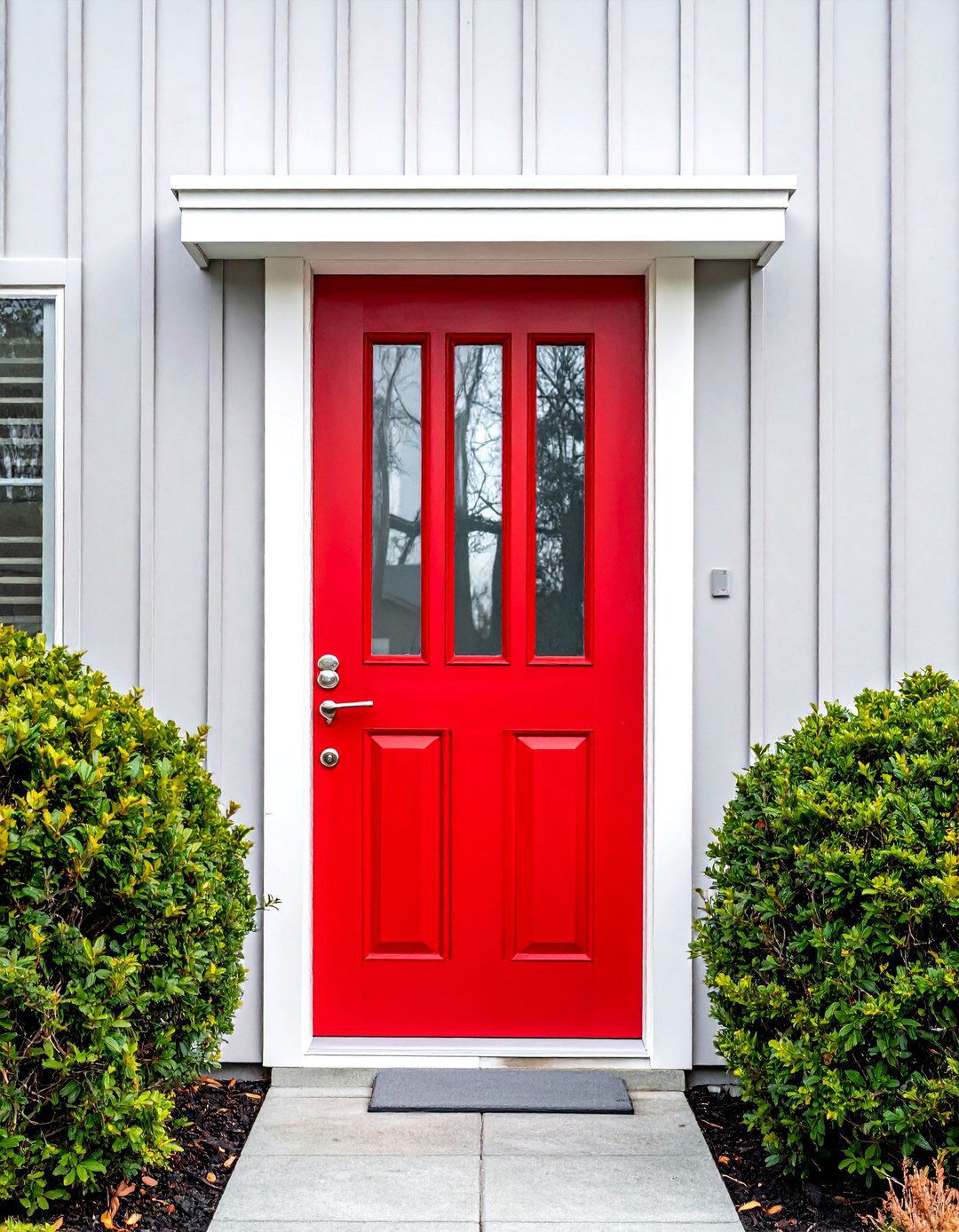 Bold Cherry Red Mid Century Front Door - 20 Mid Century Front Door Colors for Curb Appeal