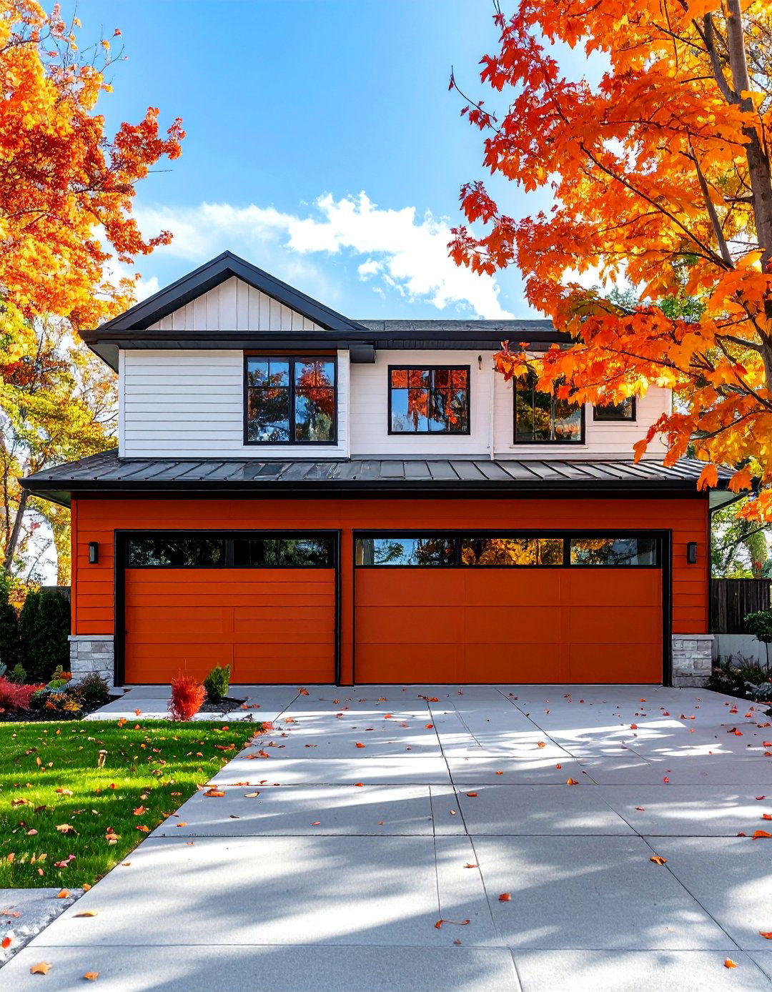 Bold Color Block Siding Design - 20 Two-tone Siding Designs to Boost Curb Appeal